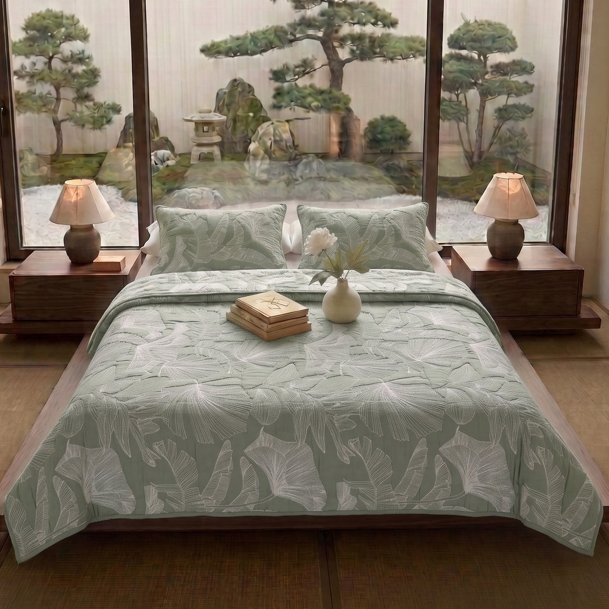 Egyptian Cotton King Bedcover With 2 Pillow Covers And Multipurpose Bag