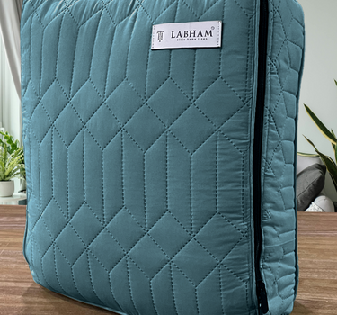 LABHAM® Azure King Size Bedcover Set - 300GSM Quilted, (90"x108") Super Soft, Durable, Easy Care, Bedspread with 2 Pillow Covers & Storage Bag (Jean Blue)