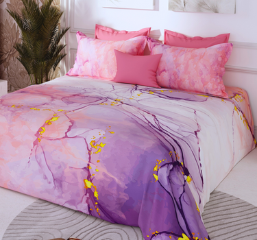 300TC Luxury Silk Bedsheet Set - Marble