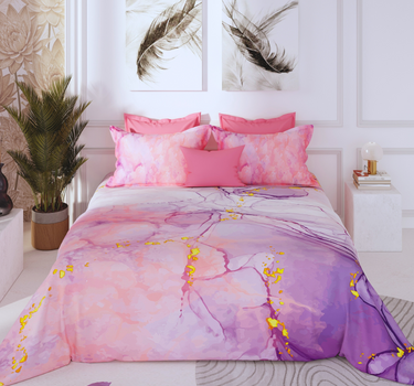 300TC Luxury Silk Bedsheet Set - Marble