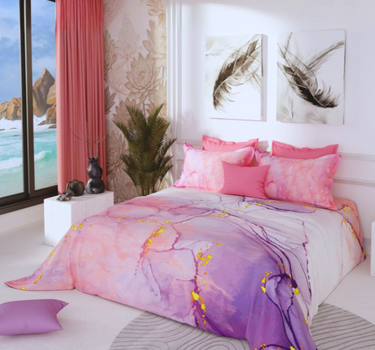 300TC Luxury Silk Bedsheet Set - Marble