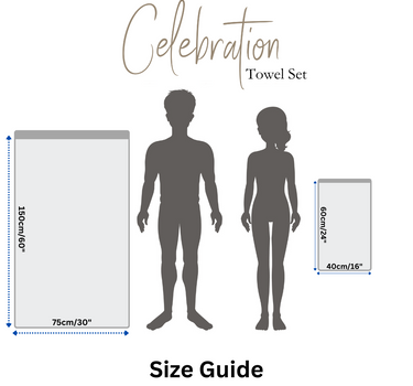 Celebration 4Pc Towel Set - 500GSM 2Pc Bath Towels & 2Pc Hand Towels (Blue)