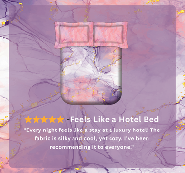 300TC Luxury Silk Bedsheet Set - Marble