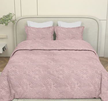 Sensation Quilted Bedcover cum AC comforter Set with 2 Pillow Covers.(Peach)
