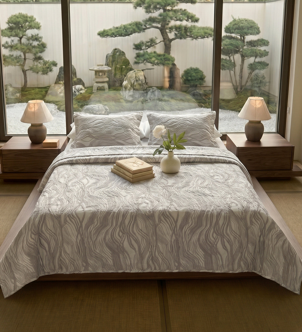 Egyptian Cotton King Bedcover With 2 Pillow Covers And Multipurpose Bag
