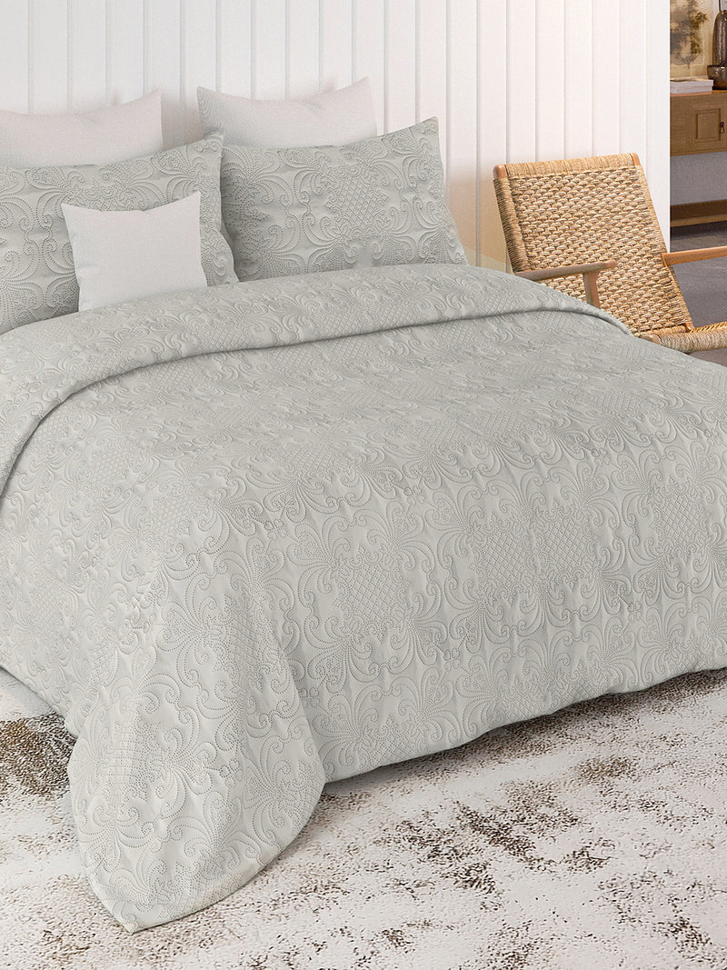 Sensation - Quilted King Bedcover Set with 2 Pillow Covers(Cream)
