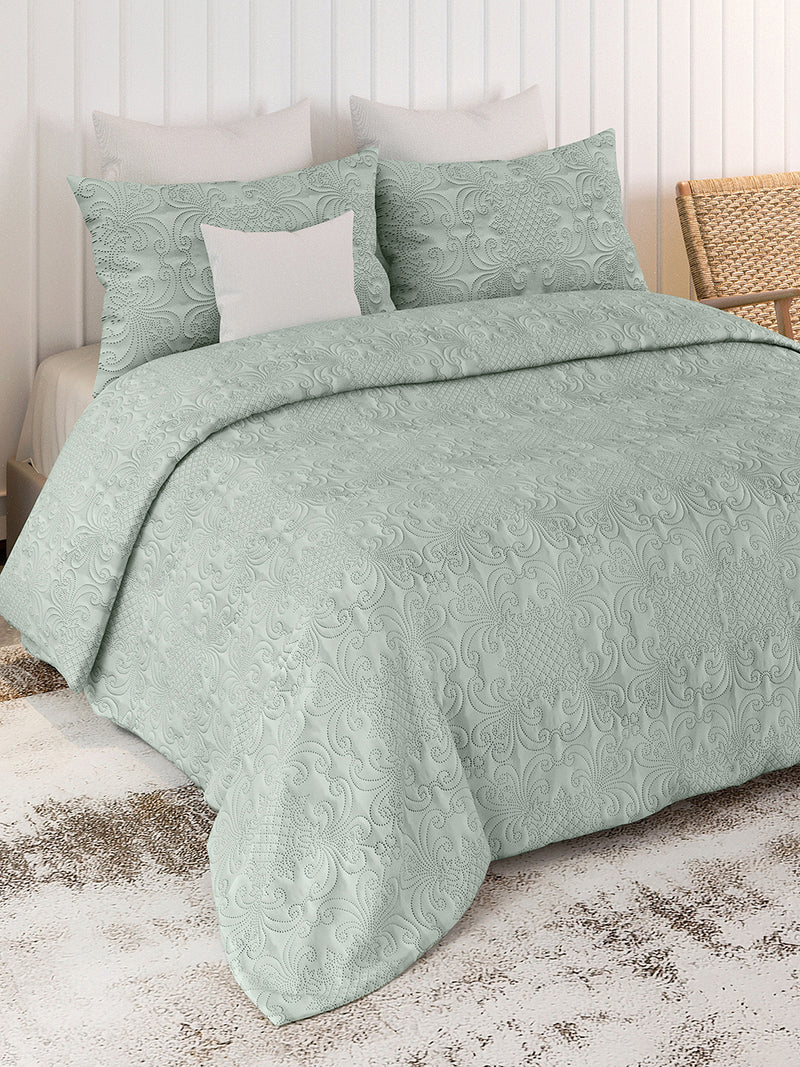Sensation - Quilted King Bedcover Set with 2 Pillow Covers(Pistachio)