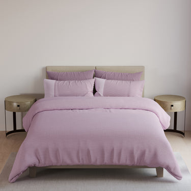 Ornate-250 GSM Knitted Linen Look Bed Cover (Lilac)