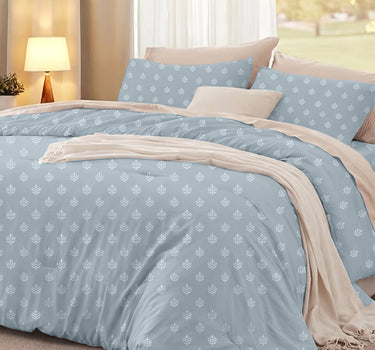 SERENITY 300GSM Multi Needle Motif Embroidered Quilt Bed Cover Set with 2 Pillow Covers – King Size