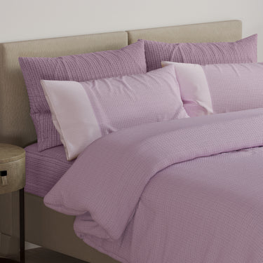 Ornate-250 GSM Knitted Linen Look Bed Cover (Lilac)