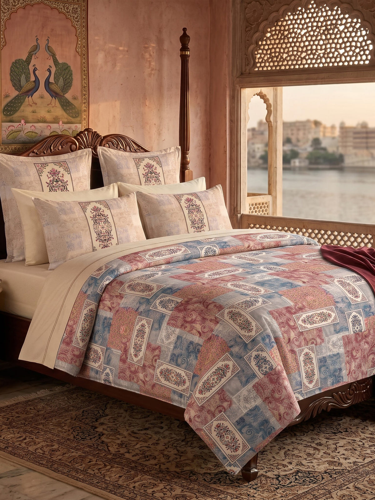 LABHAM Heritage 200TC Natura Soft Bedsheet Set With 2 Matching Pillow Covers - King Size