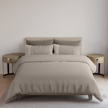 Eternia - 350 GSM Knitted CottonDouble Bed Bedcover (Cocoa)