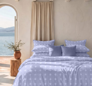 SERENITY 300GSM Multi Needle Motif Embroidered Quilt Bed Cover Set with 2 Pillow Covers – King Size