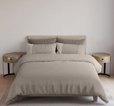 Ornate- King Knitted Cotton BedCover Set (Chocolate Brown)