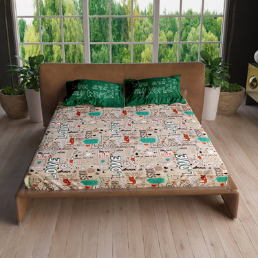 ForeverLove - 220TC Pure Cotton Printed Bedsheet Set