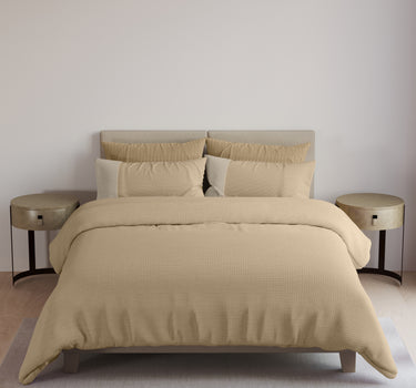 Ornate- King Knitted Cotton BedCover Set (Beige)