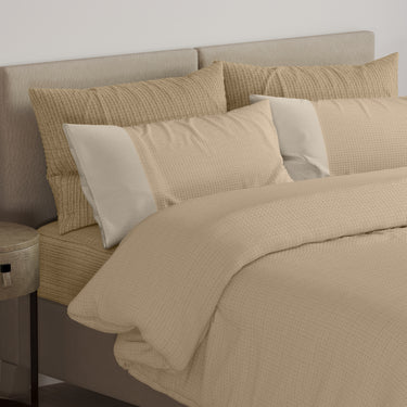 Eternia - 350 GSM Knitted CottonDouble Bed Bedcover (Taupe)