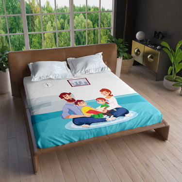 HAPPY HOME - 220TC 100%Pure Cotton Digital Printed Bedsheet Set