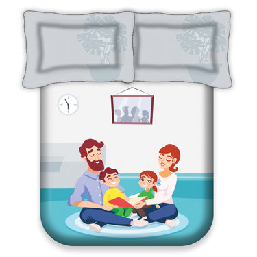 HAPPY HOME - 220TC 100%Pure Cotton Digital Printed Bedsheet Set