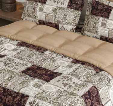 LABHAM - Daylight AC Comforter Bedding Set with Double bedsheet and 2 Pillow Covers - Queen Size (Woody Brown)
