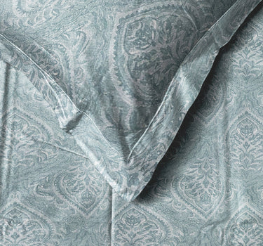 LABHAM Everyday 180TC 4Pc King Size Bedding Set - 100% Cotton, Super Soft with All Season Comfort (Paisley Motifs - Cyan)