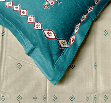 LABHAM Rangriti 180TC 4Pc King Size Bedding Set - 100% Mercerized Cotton, Super Soft with All Season Comfort (Persian Aqua)