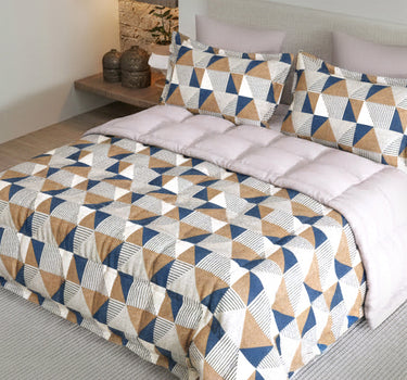 LABHAM - Daylight AC Comforter Bedding Set with Double bedsheet and 2 Pillow Covers - Queen Size (Dusky Blue)