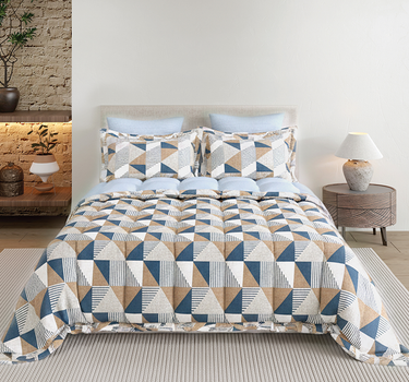 LABHAM - Daylight AC Comforter Bedding Set with Double bedsheet and 2 Pillow Covers - Queen Size (Dusky Blue)