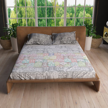 Essenstial - 180TC Digital Printed Double Bed BedSheet Set