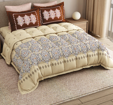 LABHAM Rangriti 180TC 4Pc King Size Bedding Set - 100% Mercerized Cotton, Super Soft with All Season Comfort (Persian Rust)