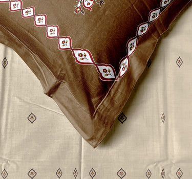 LABHAM Rangriti 180TC 4Pc King Size Bedding Set - 100% Mercerized Cotton, Super Soft with All Season Comfort (Persian Rust)