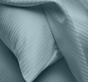 Simple Living - 210TC Satin Stripe Bedsheet Set(Denim Blue)