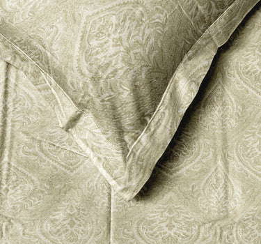 LABHAM Everyday 180TC 4Pc King Size Bedding Set - 100% Cotton, Super Soft with All Season Comfort (Paisley Motifs - Oyster)