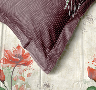 LABHAM Rangriti 180TC 4Pc King Size Bedding Set - 100% Mercerized Cotton, Super Soft with All Season Comfort (Lily Pink)