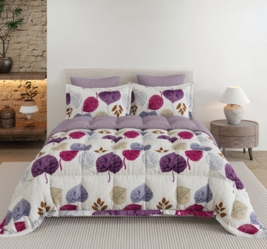 LABHAM - Daylight AC Comforter Bedding Set with Double bedsheet and 2 Pillow Covers - Queen Size (Black Rose)