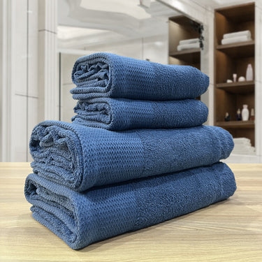 Celebration - 4Pc Pure Cotton Bath Towel Set (Blue)