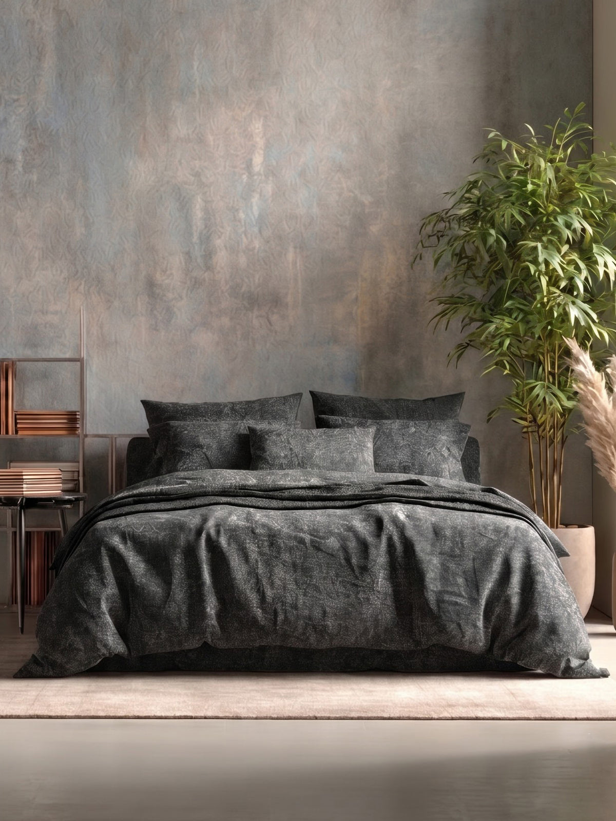 LABHAM Acid Wash 200TC Natura Soft Bedsheet Set With 2 Matching Pillow Covers - King Size