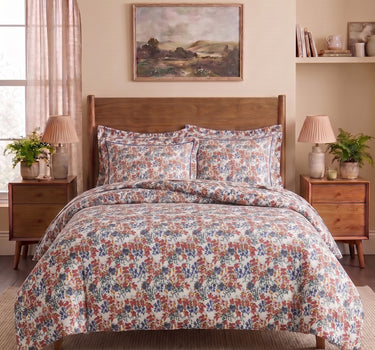 LABHAM Hemline 500TC 100% Cotton Printed King Size Bedsheet Set with 2 Matching Pillow Covers - King Size