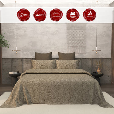 Earthen - 200TC King Size Pure Cotton Bedsheet (01)