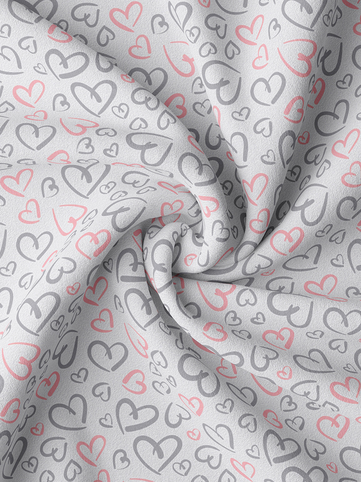 LABHAM Love Forever 200TC Natura Soft Coral Multi Heart Doodle Print Bedsheet Set With 2 Matching Pillow Covers - King Size