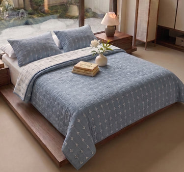 Egyptian Cotton King Bedcover With 2 Pillow Covers And Multipurpose Bag
