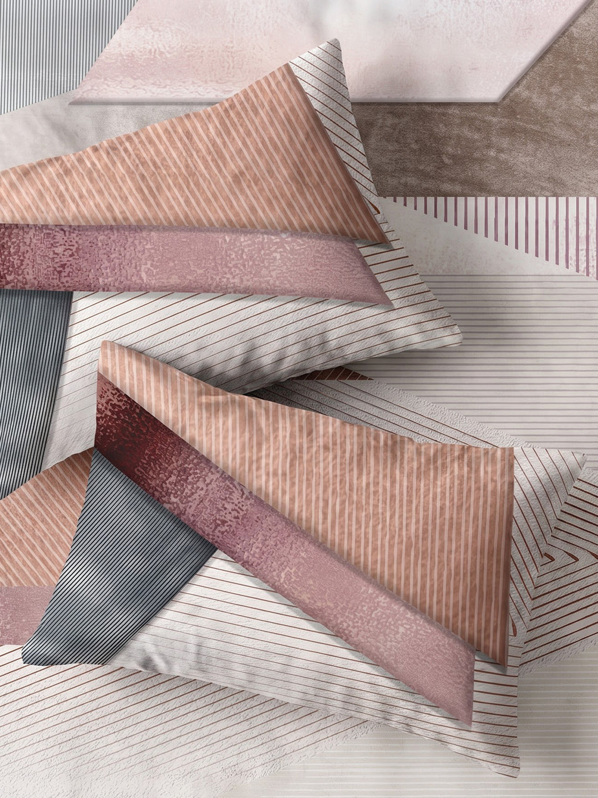 LABHAM Abstract 200TC Natura Soft Bedsheet Set With 2 Matching Pillow Covers - King Size