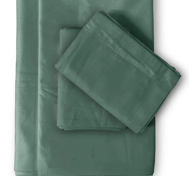 600TC Luxury King Size Pure Cotton Solid Bedsheet Set (Teal)
