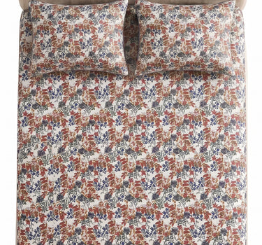 LABHAM Hemline 500TC 100% Cotton Printed King Size Bedsheet Set with 2 Matching Pillow Covers - King Size