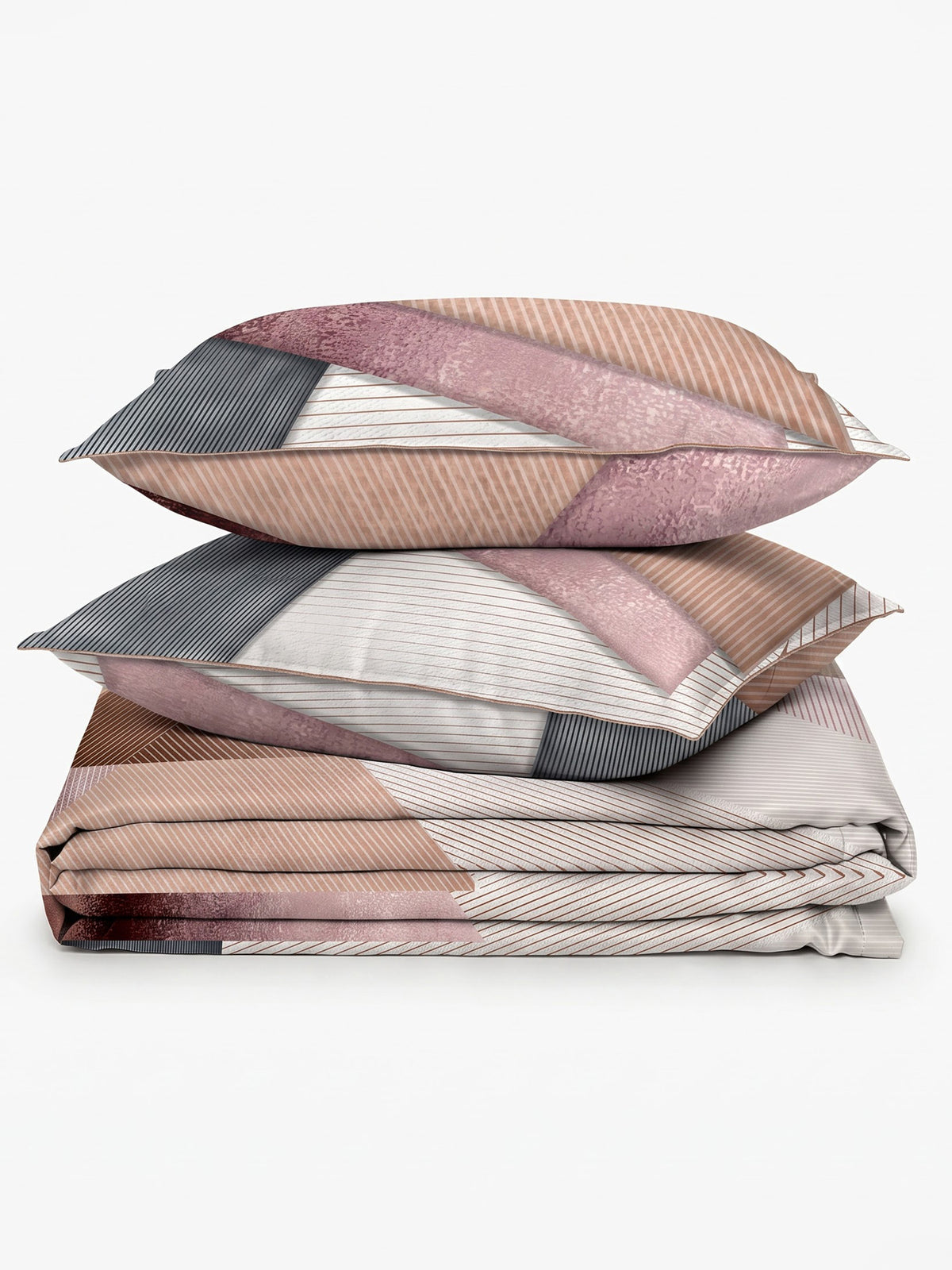 LABHAM Abstract 200TC Natura Soft Bedsheet Set With 2 Matching Pillow Covers - King Size