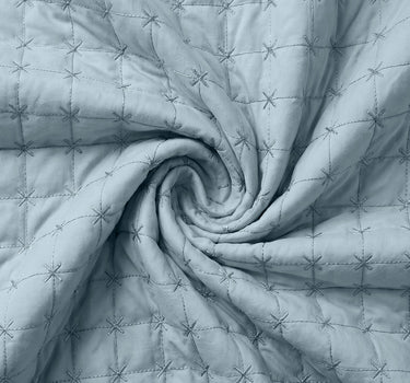 SOLACE 300GSM Cross Stitch Embroidered Quilt Bed Cover Set with 2 Pillow Covers – King Size