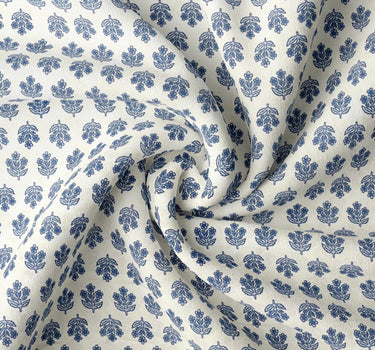 LABHAM Hemline 500TC 100% Cotton Printed King Size Bedsheet Set with 2 Matching Pillow Covers - King Size ( Indigo Booti )