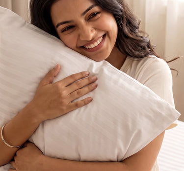 Simple Living 210 TC Satin Striped Flat Cotton Bedsheet Set