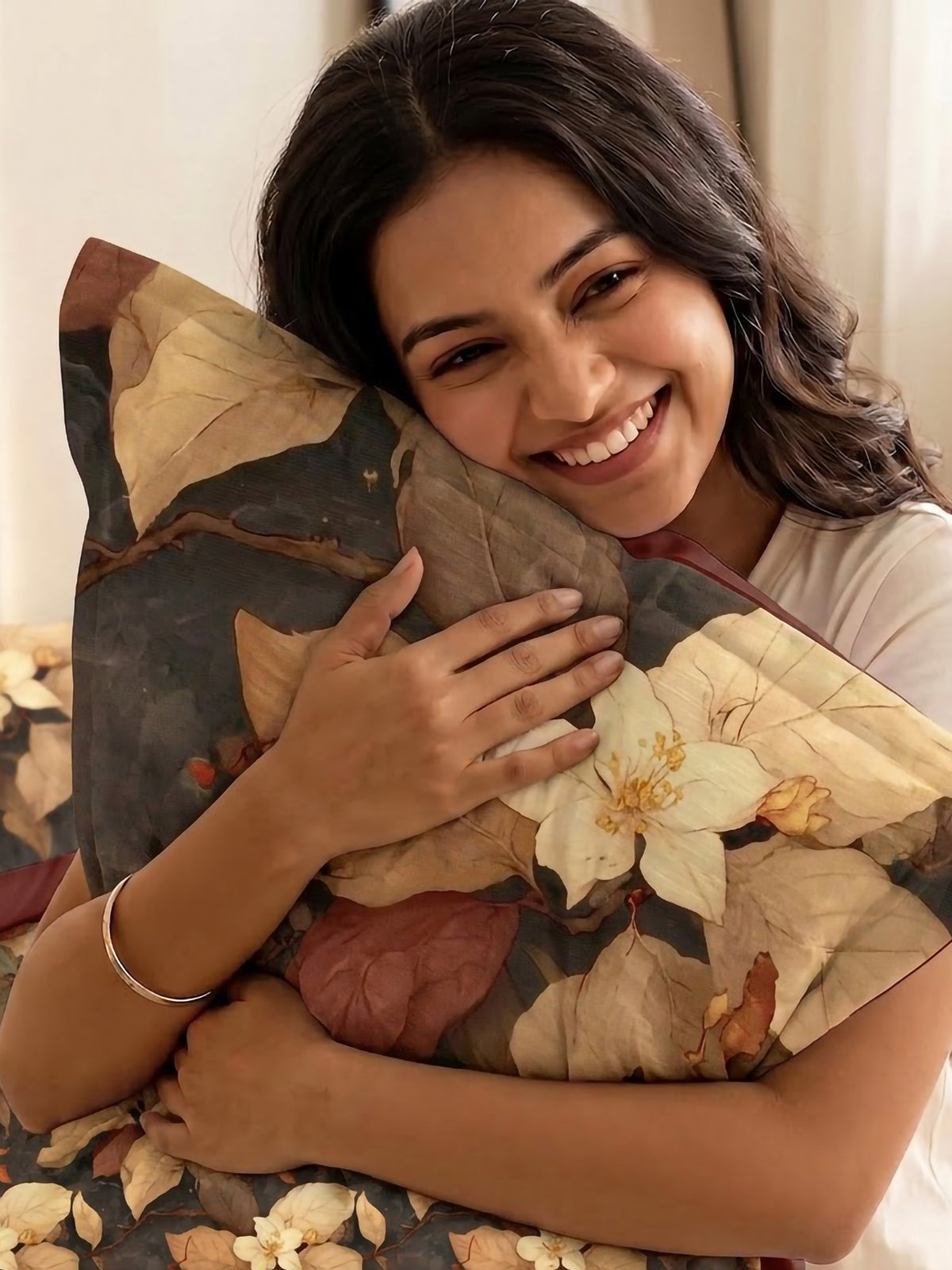 LABHAM Flora Fauna 200TC Natura Soft Bedsheet Set With 2 Matching Pillow Covers - King Size