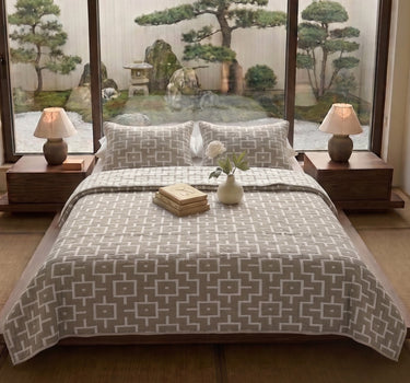 Egyptian Cotton King Bedcover With 2 Pillow Covers And Multipurpose Bag